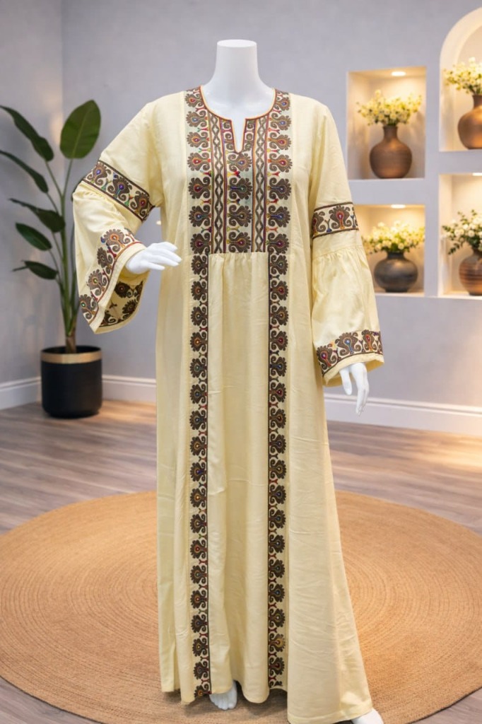 جلابية كرداسة ملكي تطريز يدوي